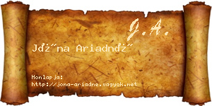 Jóna Ariadné névjegykártya